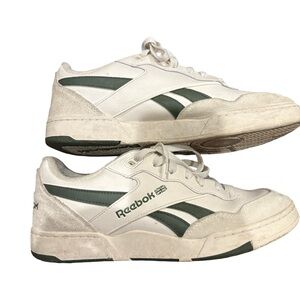 Reebok Men's BB 4000 ll White and Dark Green Sneakers